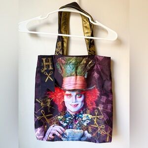 Johnny Depp Disney Alice In Wonderland Tote Bag With Pockets NWOT Vintage